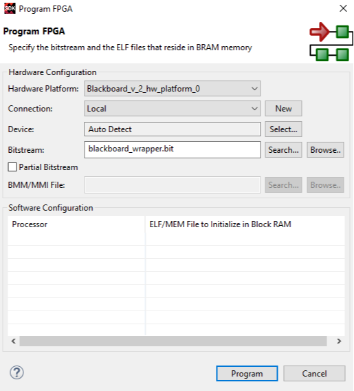 Figure 2. Program FPGA Dialog