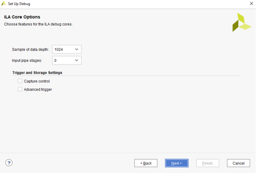 Figure 8. Configure ILA Core options.