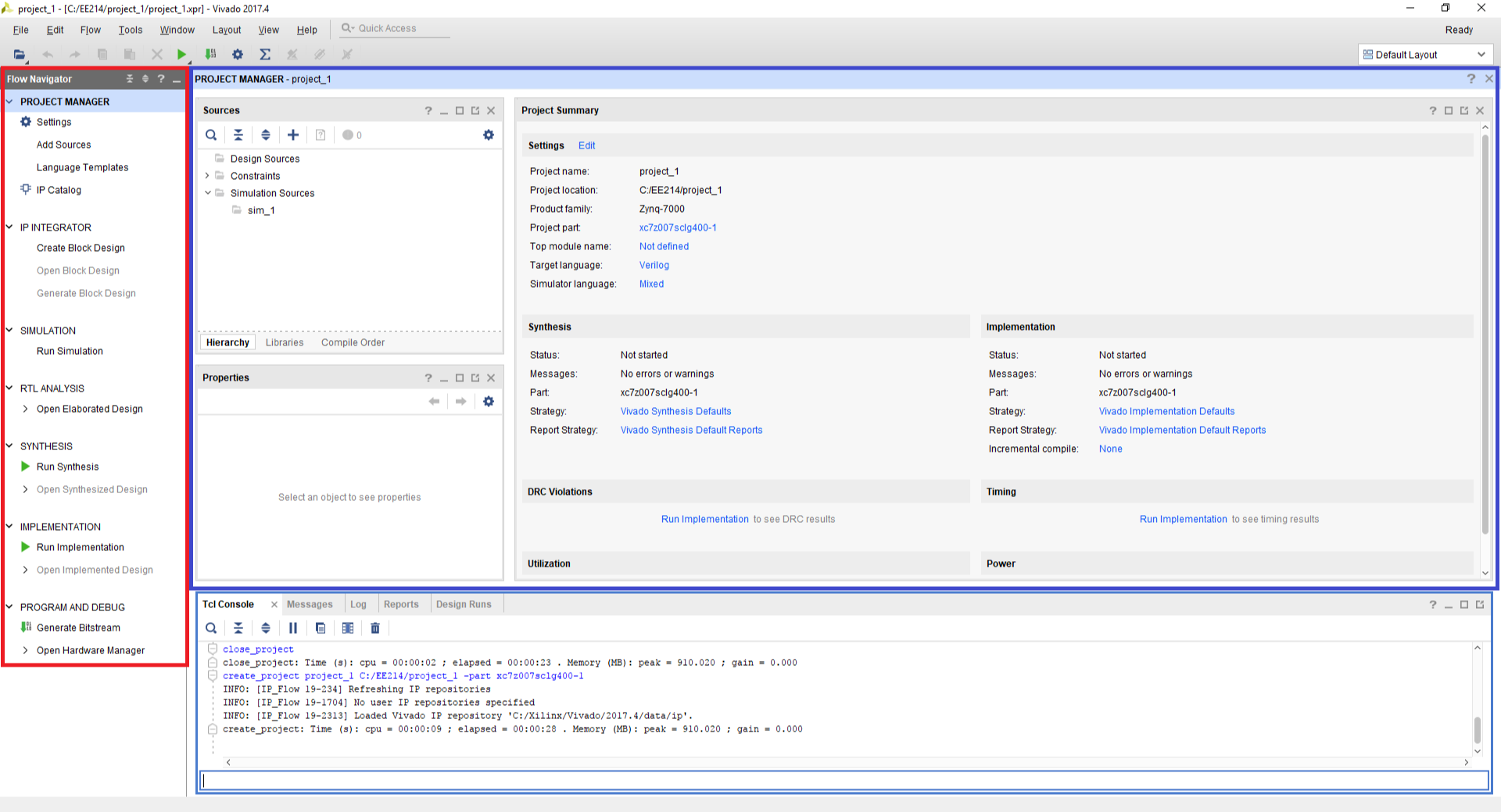 Figure 11. Vivado Project Window