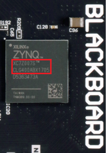 Figure 8. Blackboard Zynq IC Marking