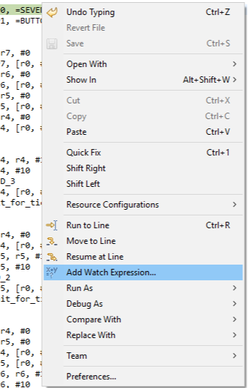 Figure 20. Add Watch Expression