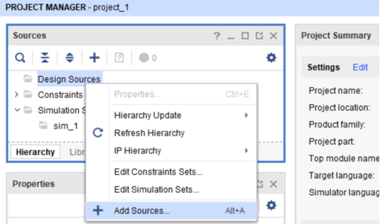 Figure 1. Add Design Sources