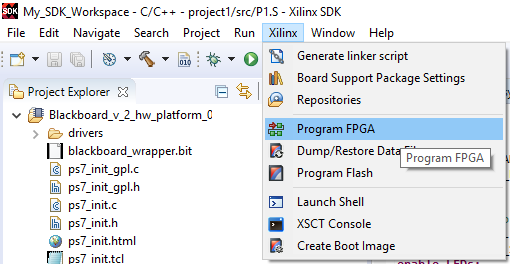 Figure 1. Xilinx Tools: Program FPGA