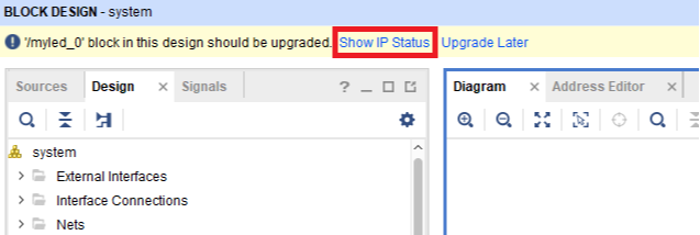 Figure 25. Run Report IP Status to Upgrade Myled IP