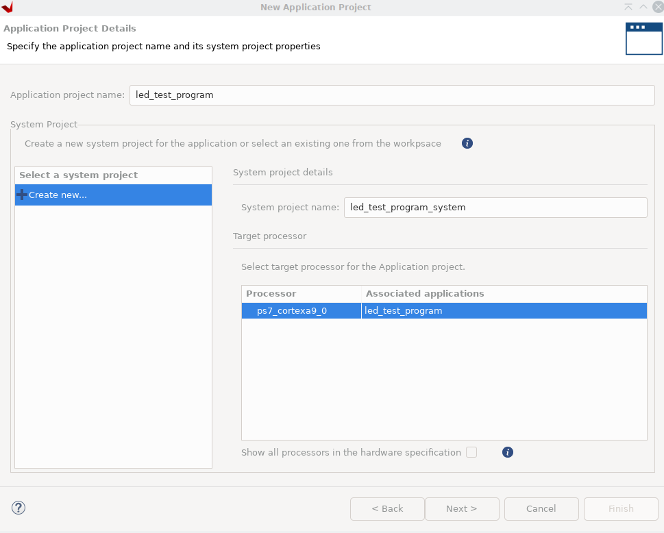 Figure 10b. Enter Project Name and Select System Project