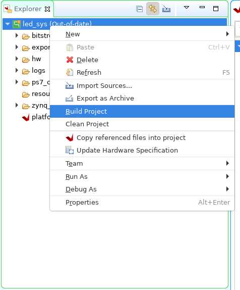 Figure 8. Build “out-of-date” Platform Project