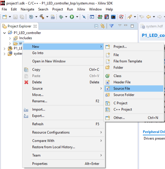 Figure 7. New Source File for Your Project