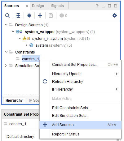 Figure 34. Open Add Design Constraints Dialog