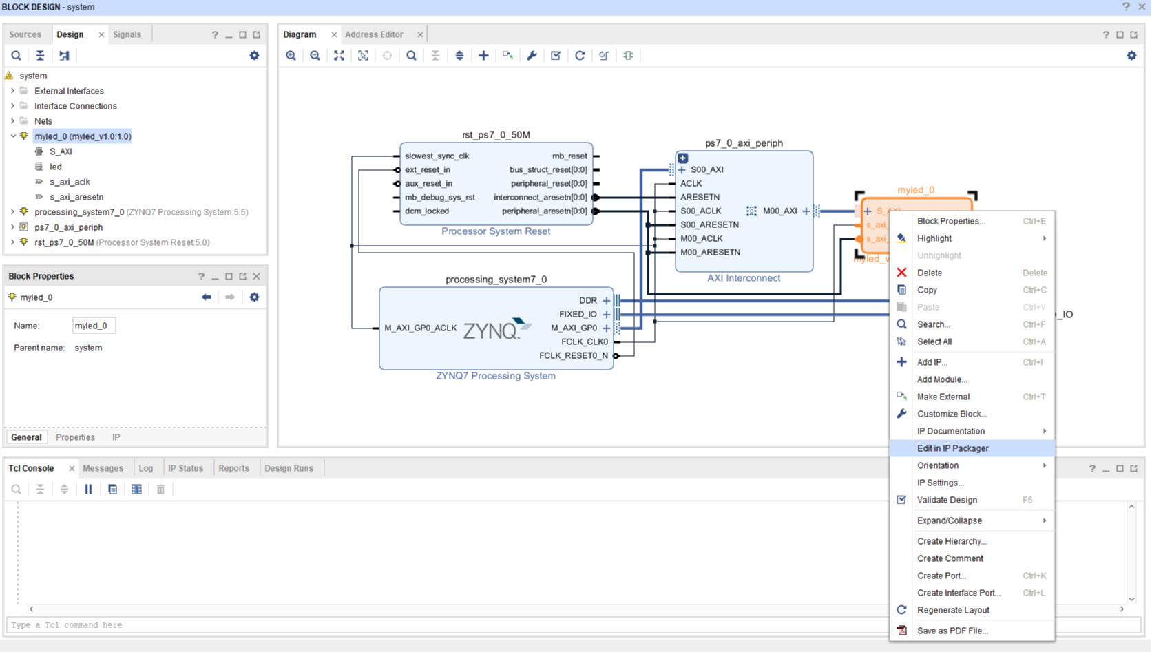 Figure 21. Edit myled IP with IP Packager