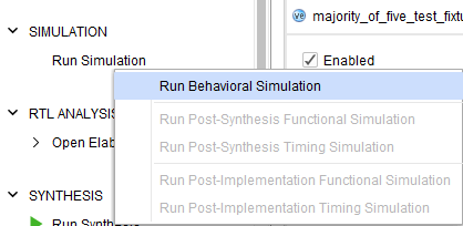 Figure 8. Run Behavioral Simulation