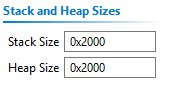 Figure 4. Stack and Heap Sizes