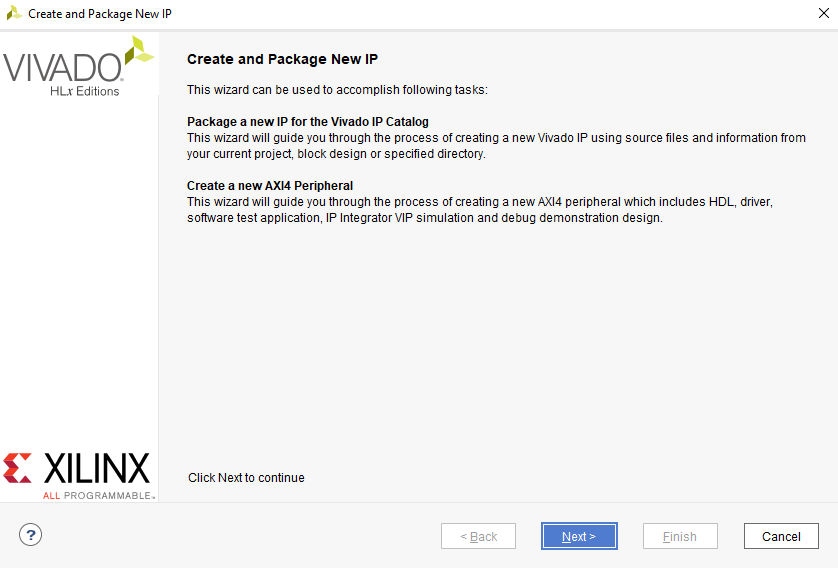 Figure 9. Create and Package IP Dialog