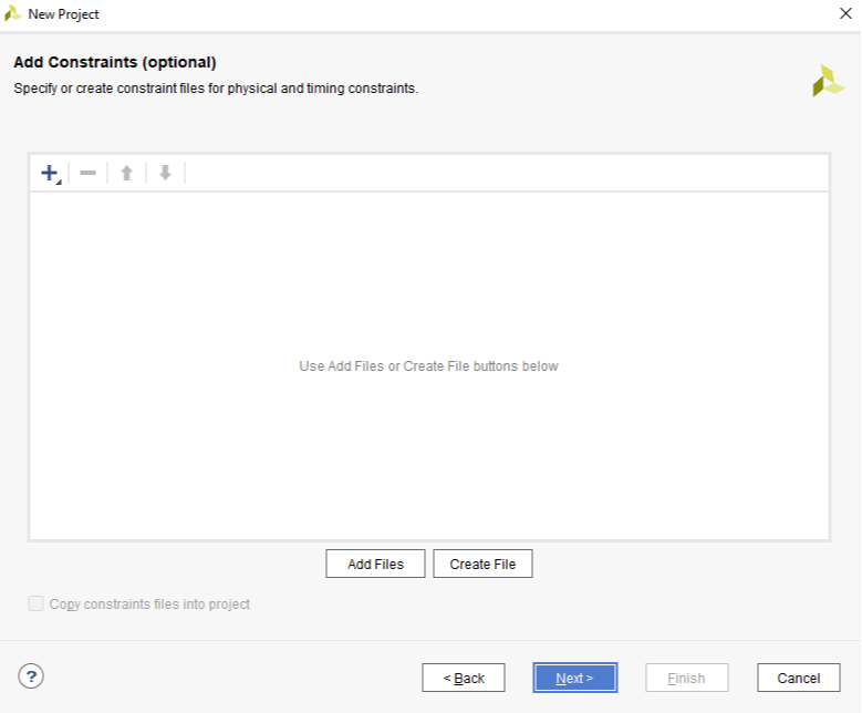 Figure 6. Add Constraint Files