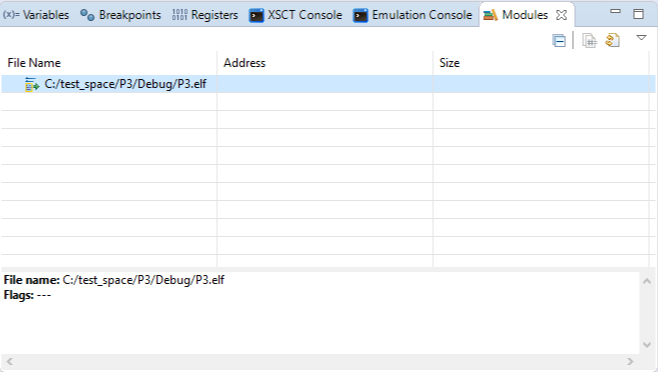 Figure 13. Debug Perspective: Modules