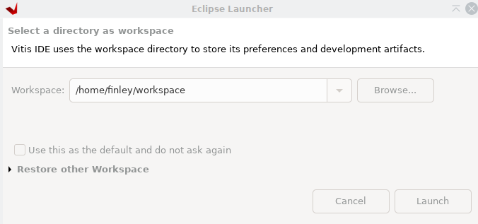 Figure 4. Select a workspace