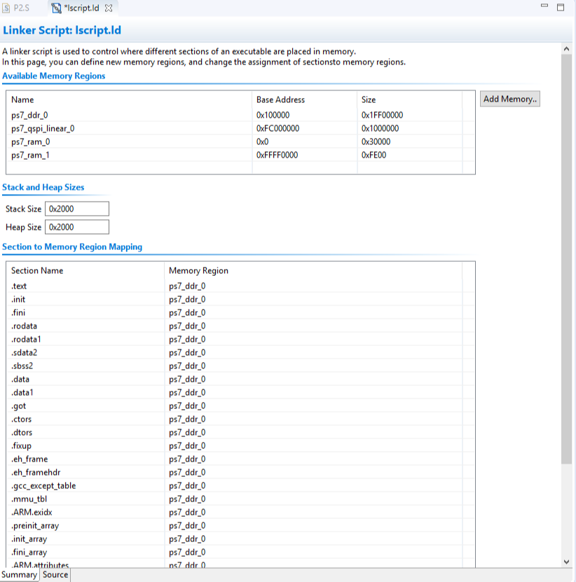 Figure 2. Linker Script