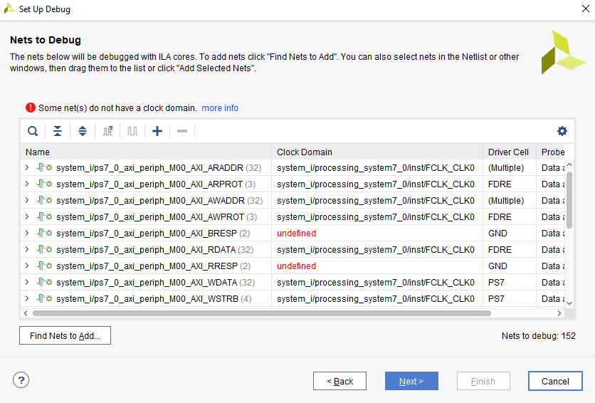 Figure 6.Nets to Debug Dialog